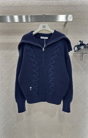 ÁO LEN NỮ DIO* CỔ BẺ KÉO KHÓA LEN TĂM ĐAN SIÊU MỊN