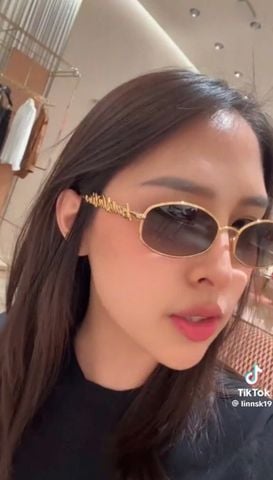 KÍNH MẮT NỮ L V DÁNG OVAL SCRIPT KIM LOẠI THANH MẢNH TẠO DẤU ẤN THỜI TRANG