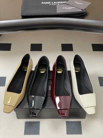 GIÀY BỆT NỮ YSL MŨI VUÔNG CASSANDRE – DA BÓNG SANG NÉT, FORM ÔM CHÂN DỄ ĐI