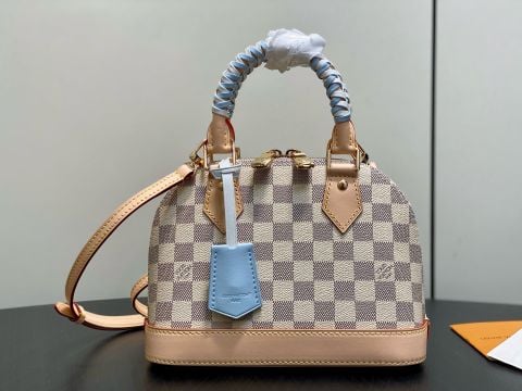 TÚI NỮ L V ALMA BB DAMIER AZUR CANVAS TAY CẦM BỆN XANH PASTEL