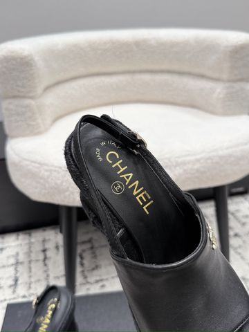 SANDAL CAO GÓT NỮ CN ĐẾ XUỒNG 11CM DA BÊ LÌ MỊN PHỐI VIỀN THỪNG ĐAN SANG TRỌNG DỄ ĐI