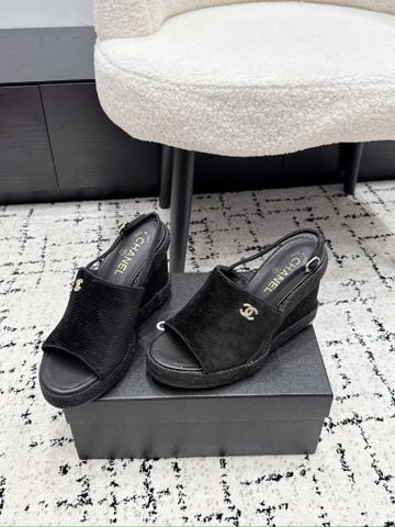 SANDAL CAO GÓT NỮ CN QUAI NHUNG GÂN ĐẾ XUỒNG CÓI CAO 11CM DÁNG SANG TRỌNG DỄ ĐI
