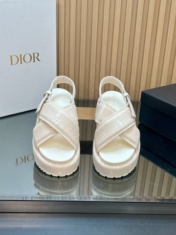 SANDAL NỮ D R DWAY PLATFORM DÂY CHÉO OBLIQUE JACQUARD ĐẾ DÀY