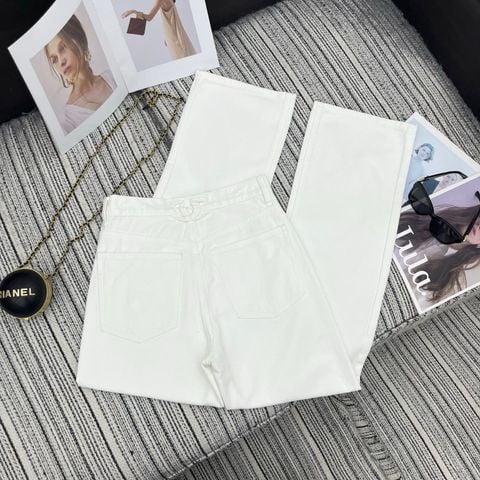 QUẦN JEANS NỮ CN ỐNG SUÔNG CẠP CAO TÔN DÁNG ĐIỂM NHẤN LOGO DOUBLE C