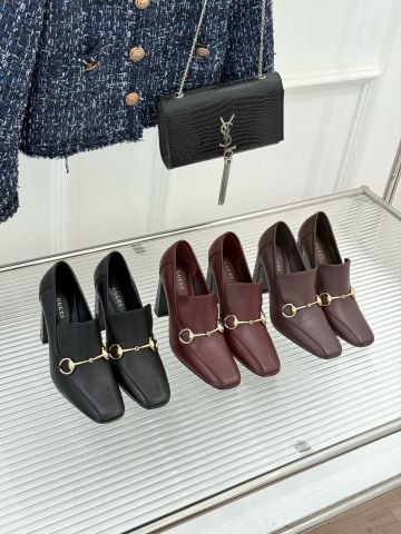 GIÀY PUMP NỮ G C SIGNORA HORSEBIT – SQUARE-TOE, SLIM-PROFILE BLOCK HEEL, SMOOTH CALF LEATHER, CAO 6CM VÀ 10CM