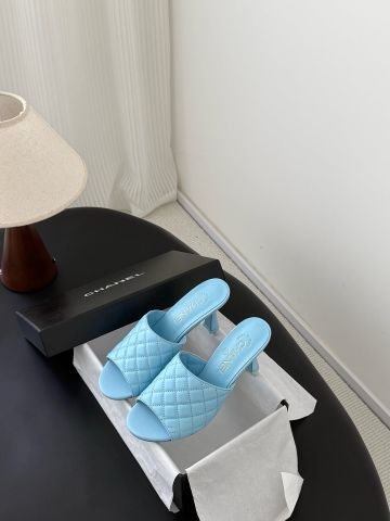 DÉP CAO GÓT NỮ C N CAMBON QUILTED MULE – DA CỪU CHẦN QUẢ TRÁM, GÓT ĐIÊU KHẮC THANH MẢNH