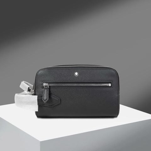 TÚI WASH BAG NAM M B SARTORIAL DA BÒ VÂN SAFFIANO, PHOM HỘP GỌN GÀNG