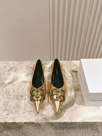 Giày bệt BALENCIAG*  mũi nhọn đính khóa pha lê – Nâng tầm thần thái kiêu sa
