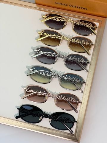 KÍNH MẮT NỮ L V DÁNG OVAL SCRIPT KIM LOẠI THANH MẢNH TẠO DẤU ẤN THỜI TRANG