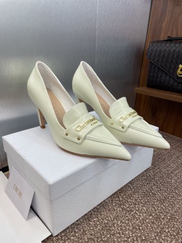 Giày nữ cao gót My Diorr 2025 – mũi nhọn loafer buckle 8cm