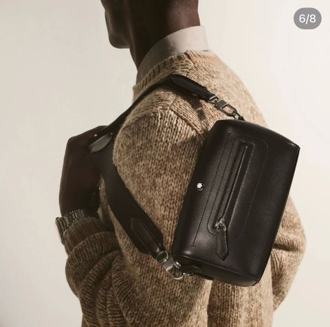 TÚI ĐEO CHÉO NAM M B 142 MINI SOFT LEATHER BAG PHOM HỘP BO TRÒN DA BÊ MỀM