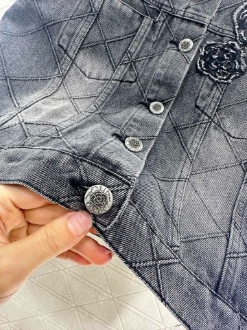 Set CHNEL*  denim áo khoác nữ & chân váy ngắn