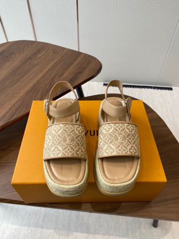 Sandal nữ đế cói LV x TM 6AM  2025