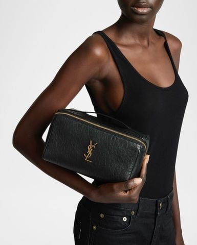 TÚI XÁCH NỮ Y S L GABY VANITY CASE DA CỪU VÂN VOI PHOM HỘP MINI SANG TRỌNG