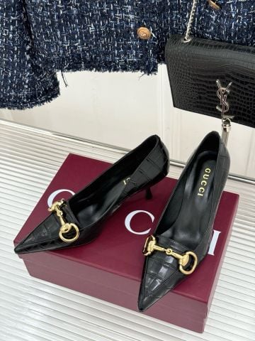 GIÀY PUMPS NỮ G C BOULEVARD HORSEBIT – DA CROC-EMBOSSED, GÓT STILETTO 8,5CM