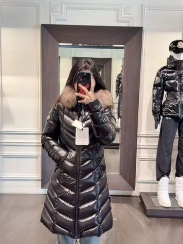 ÁO KHOÁC PHAO DÀI NỮ MCL FULMARUS BỀ MẶT BÓNG LACQUER QUILTING VÂN VẢY CÁ