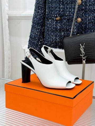 SANDAL CAO GÓT NỮ H M DÁNG HỞ MŨI RETRO – GÓT THÔ 9CM TÔN DÁNG, DÂY HẬU THANH MẢNH