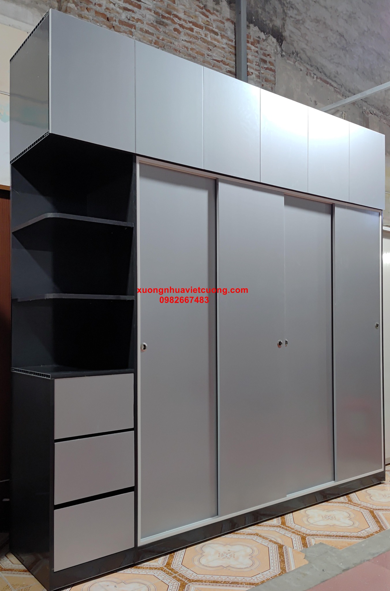TỦ NHỰA CÁNH TRƯỢT CÓ KỆ ATT610