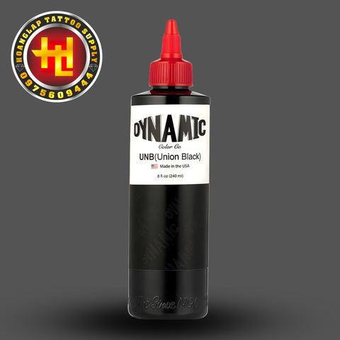  Mực Xăm Đen Dynamic Union - Chai 8OZ - Phiên Bản Đạt Chuẩn REACH Châu Âu 