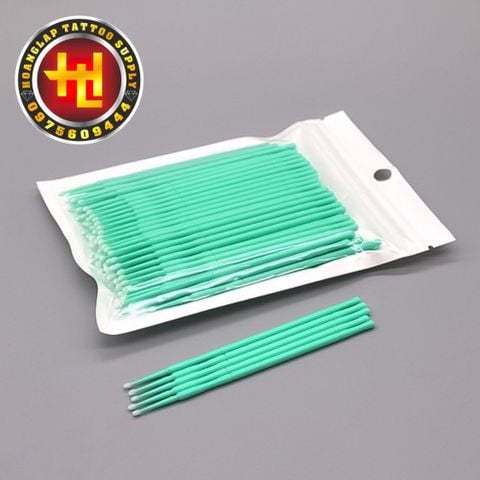  Tăm Bông Nhựa - Bịch 100 Cái - Sử Dụng Cho Phun Xăm Thẩm Mỹ - Ủ Te - Tém Mày Môi 