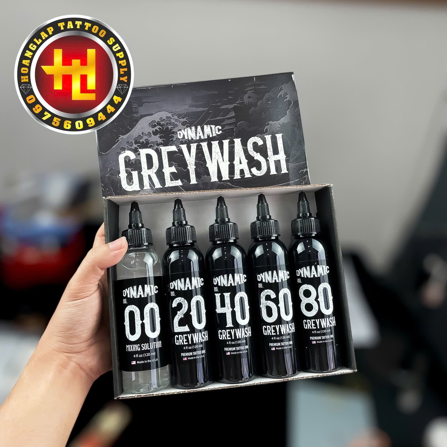 Set 5 Lọ Mực Xăm DYNAMIC INK GREYWASH 4OZ