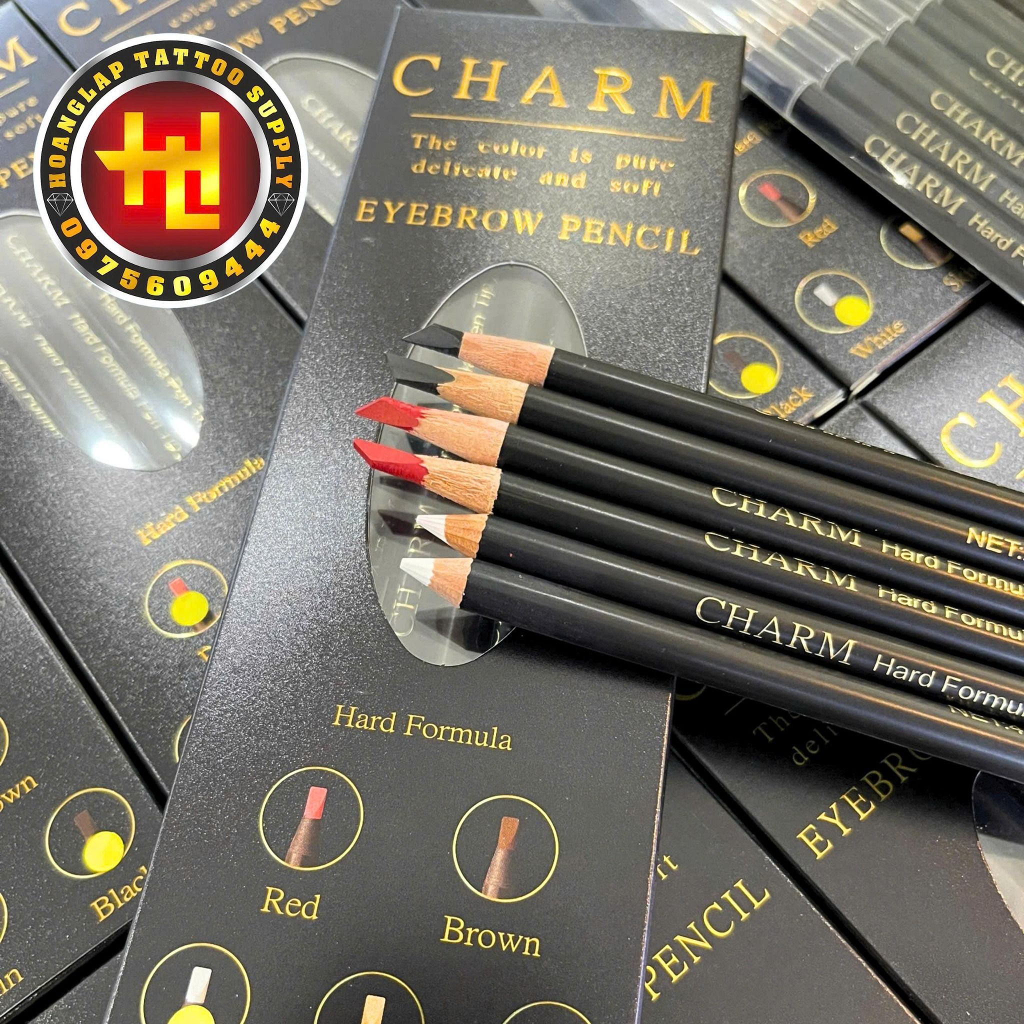 Chì Gỗ CHARM Siêu Cứng - Chì Vẽ Mày Môi Phun Xăm