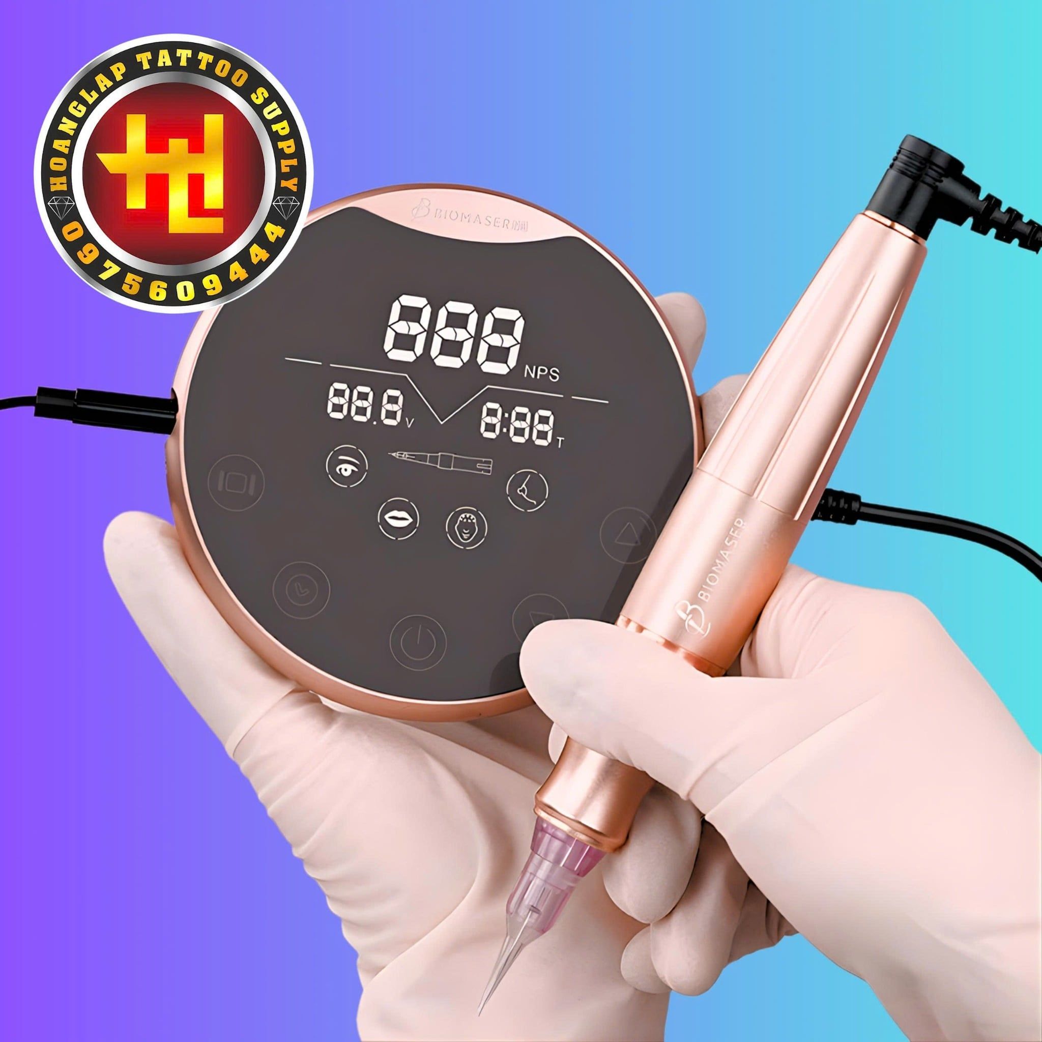 Máy Pen BIOMASER P90 - Tích Hợp Nguồn Điện - 2 Đầu Kim Đa Năng