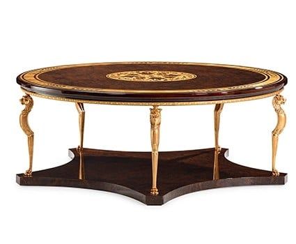 Bàn trà cổ điển Neoclassical Round (Mariner) (gỗ gõ đỏ)