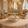 Sofa Tân Cổ Điển Hoàng Gia Dát Vàng