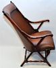 Ghế ăn cổ điển Vintage High Back Leather Armchair with Wooden Frame(4200-078)