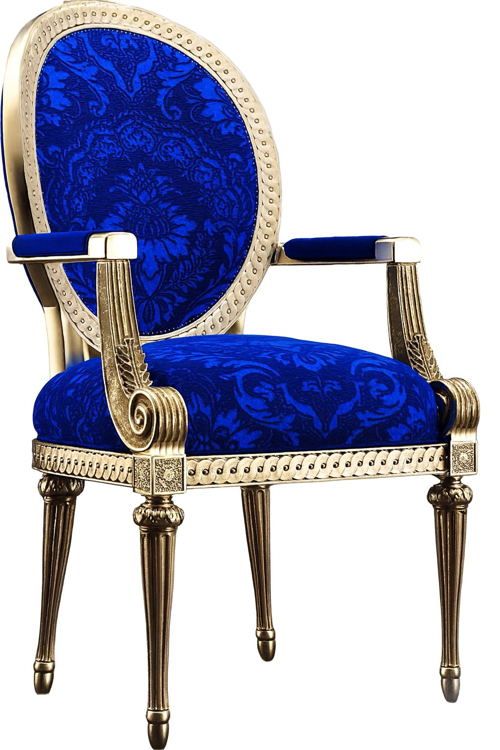 Ghế Louis XVI Hoàng Gia Bọc Nhung Xanh Royal