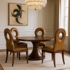 Ghế ăn Brown Faux Leather Cutout Dining Chair
