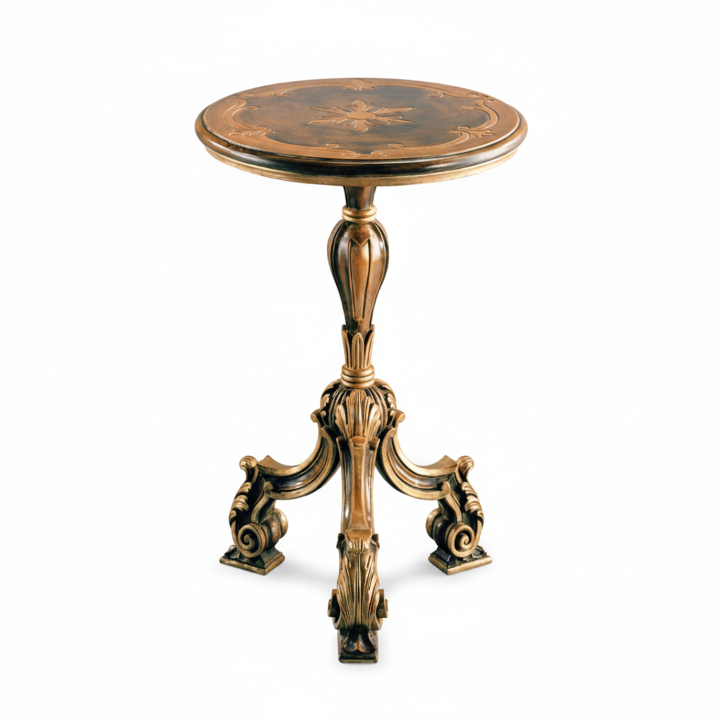 Bàn phụ 3 chân chạm khắc Louis XIV