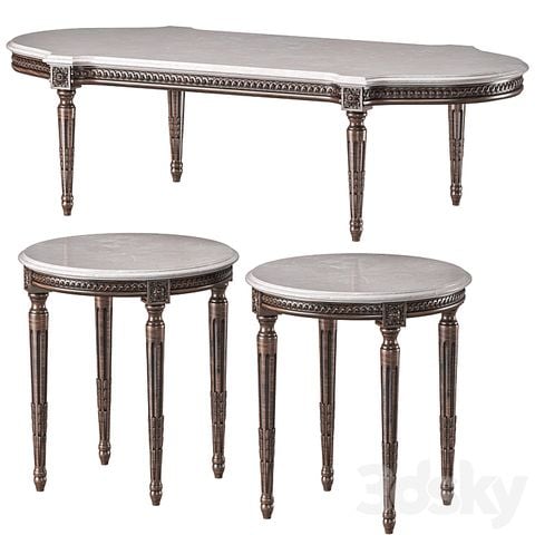 Bàn trà cổ điển Louis 16 Chairish