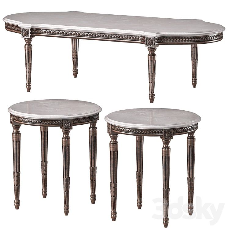 Bàn trà cổ điển Louis 16 Chairish