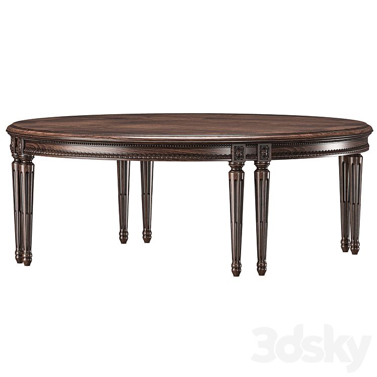 Bàn trà cổ điển oval Louis XVI Chairish