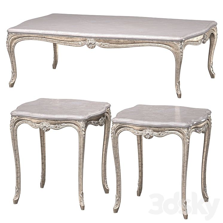 Bàn Trà Louis 15 Cổ Điển Chạm Hoa Văn Thủ Công