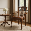 Ghế ăn cổ điển có tay Chippendale Carved Armchair with Leather Seat (4100-260 )