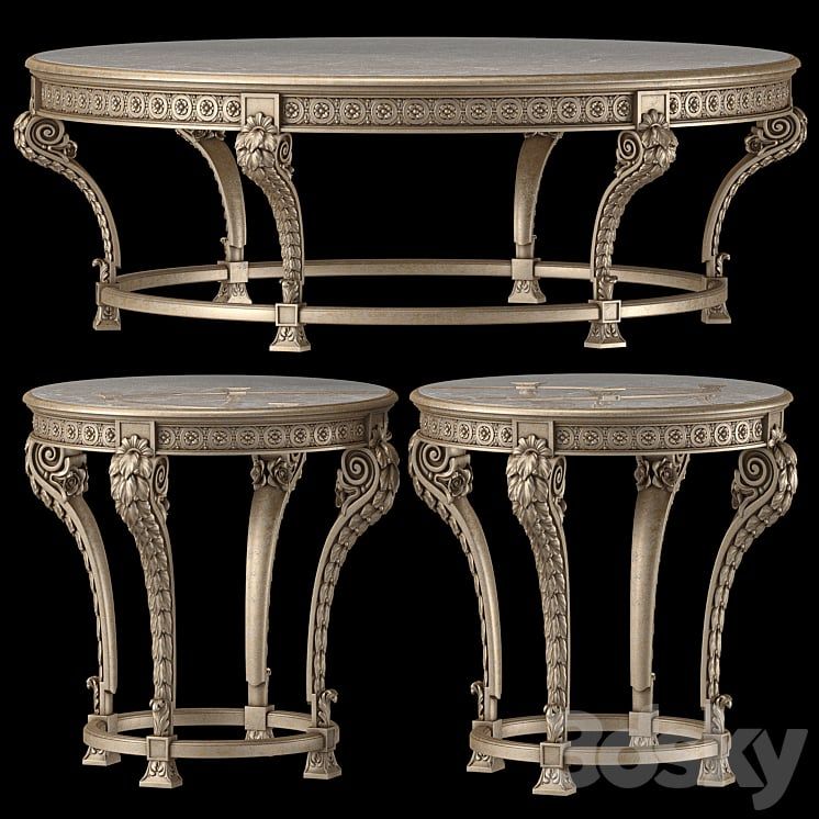 Bộ bàn trà cổ điển Louis XVI Tavolino