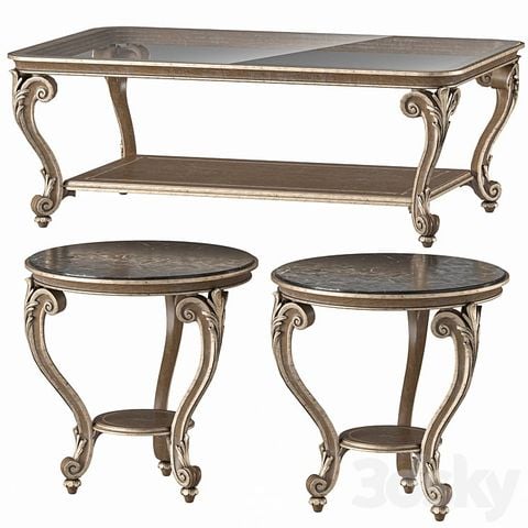 Bộ bàn trà cổ điển Louis XV Rococo phong cách Ý
