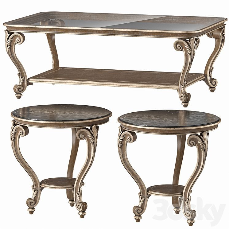 Bộ bàn trà cổ điển Louis XV Rococo phong cách Ý