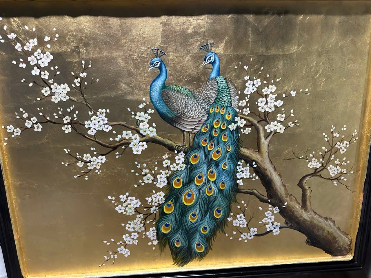 Tranh Đôi Công & Hoa Mai