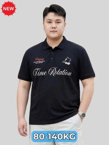 Áo Polo Đen Họa Tiết Big Size Nam