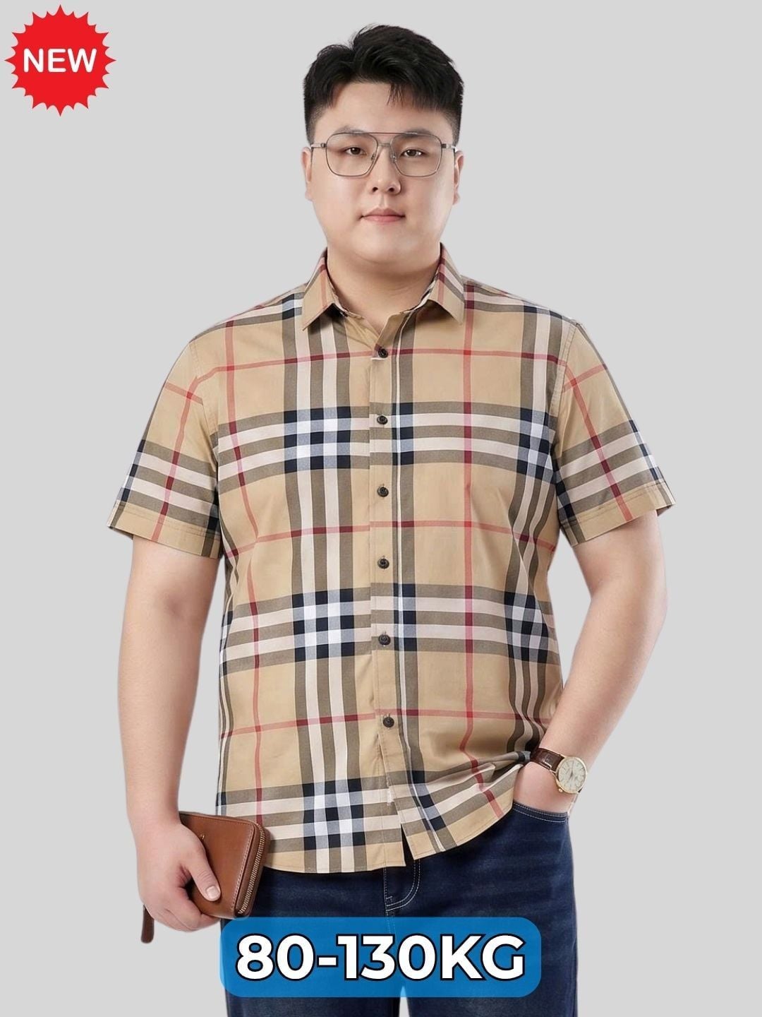 Áo Sơ Mi Caro Cộc Tay Big Size Nam