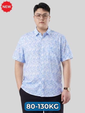 Áo Sơ Xanh In Chữ Cộc Tay Big Size Nam