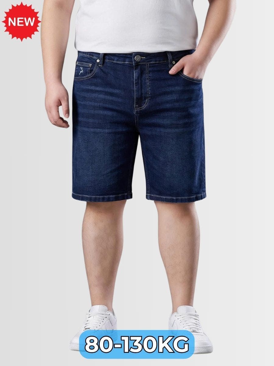 Quần Short Jean Xanh Mài Qua Gối Big Size Nam