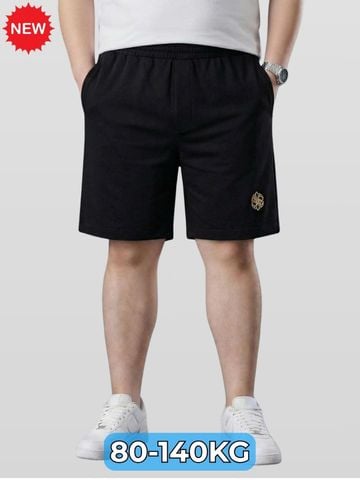 Quần Short Thun Đen Thêu Big Size Nam