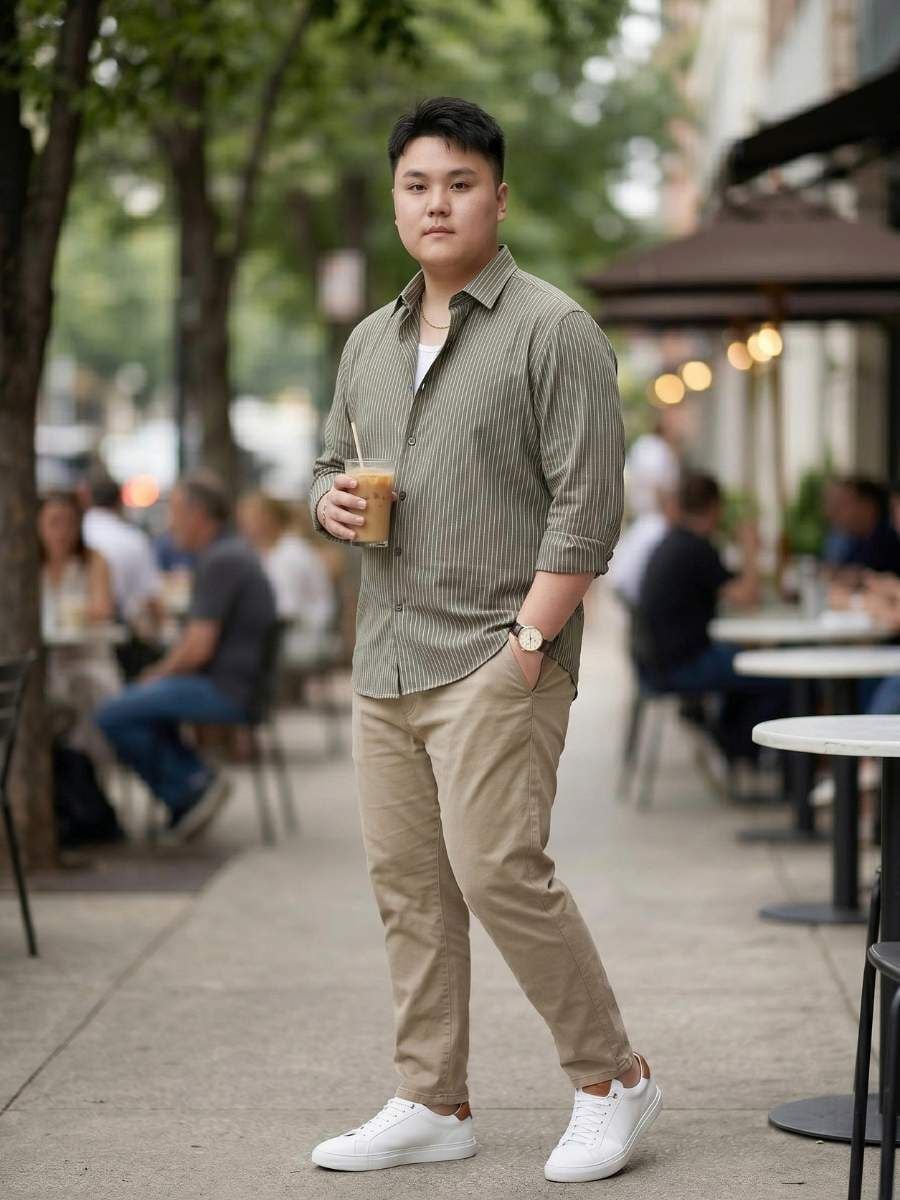 Áo Sơ Mi Kẻ Ghi Big Size Nam
