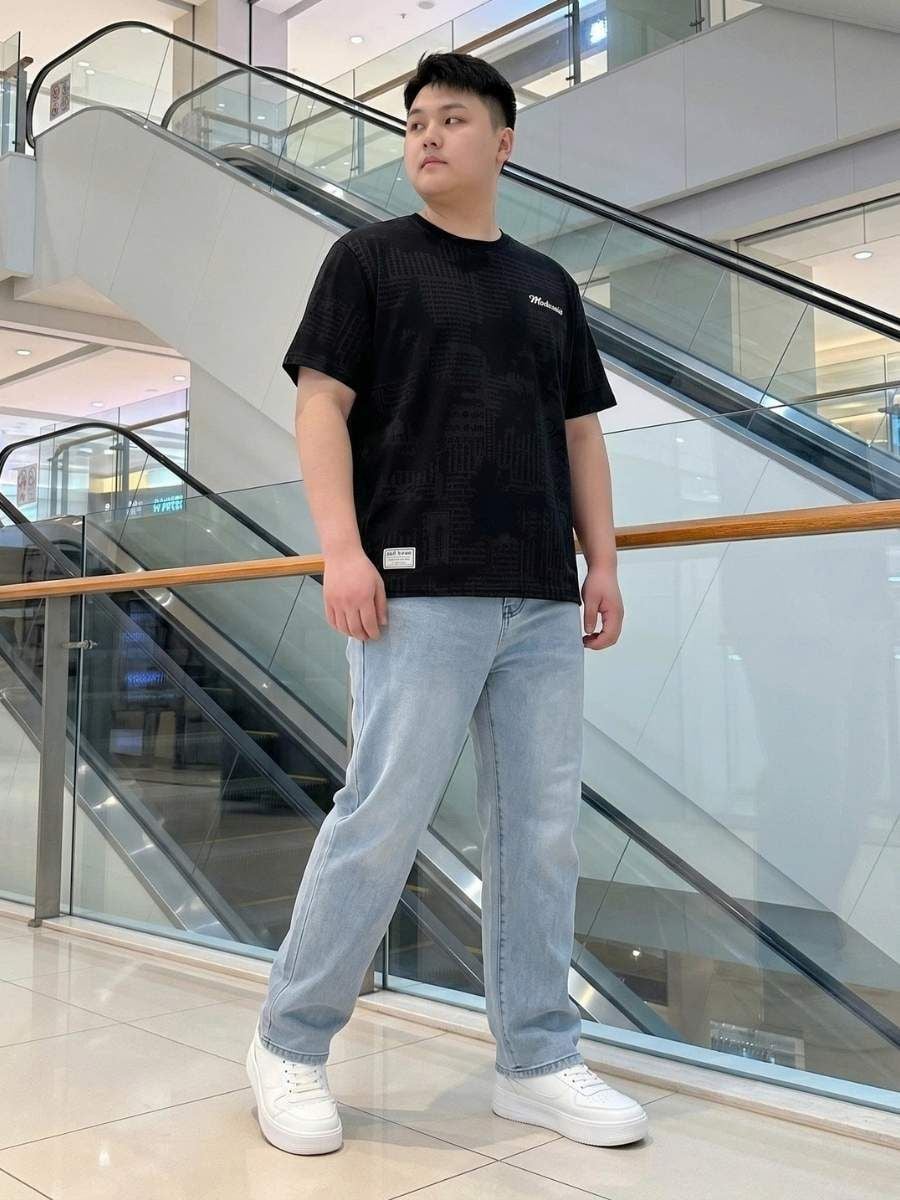 Áo Thun Đen In Họa Tiết Big Size Nam