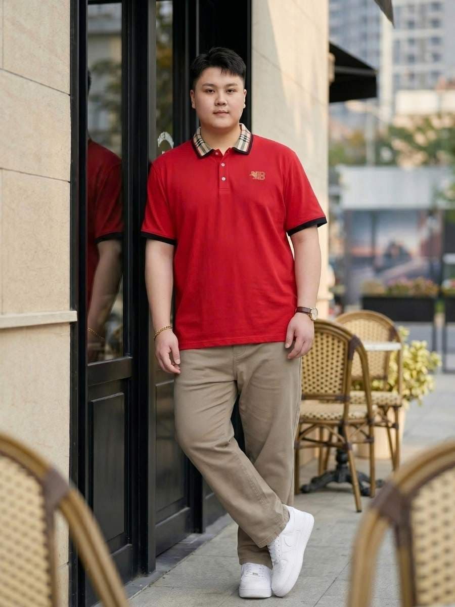 Áo Polo Đỏ Viền Big Size Nam